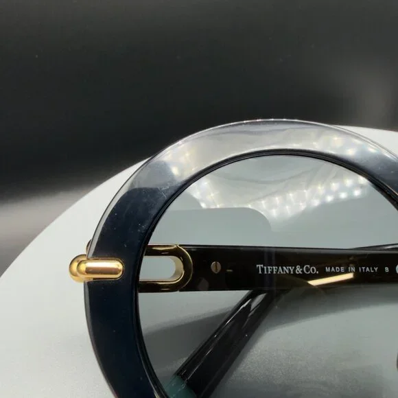 Tiffany & Co TF 4201 8001/S4 Black Round Sunglasses Grey Lens 50 24 140 SCRATCH - Picture 9 of 16